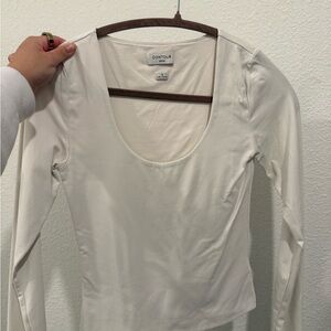 Aritzia Women's White Long Sleeve Top
